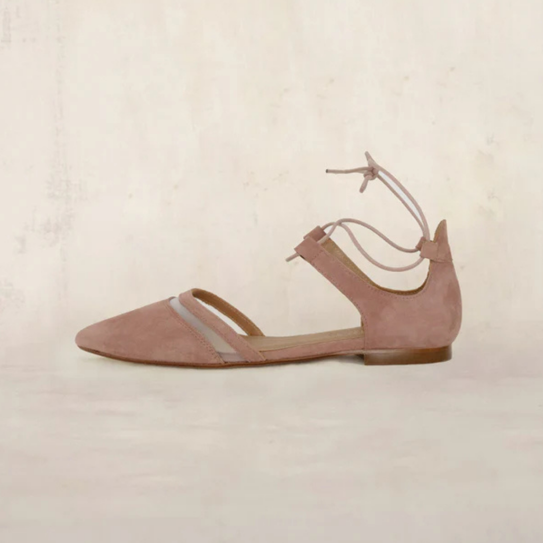 Sandalia Casual en Gamuza Rosa para Mujer