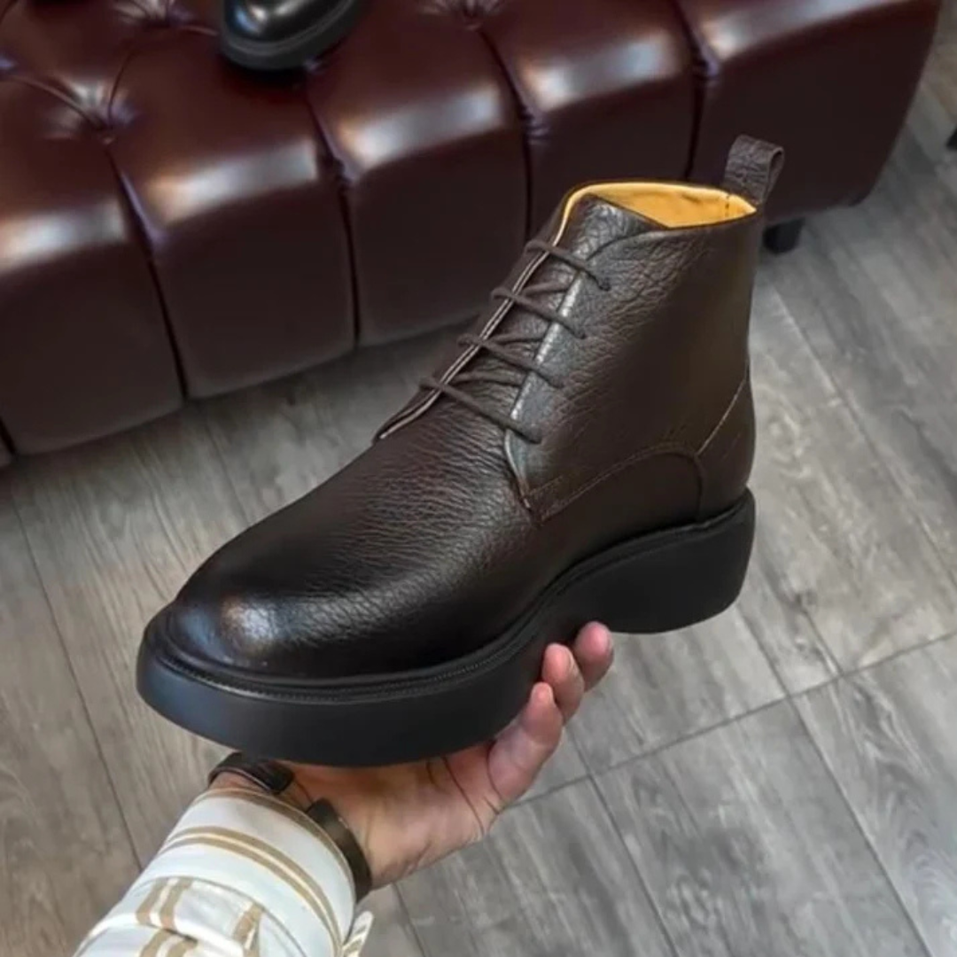 Botas de Cuero de Textura Rugosa para Hombre