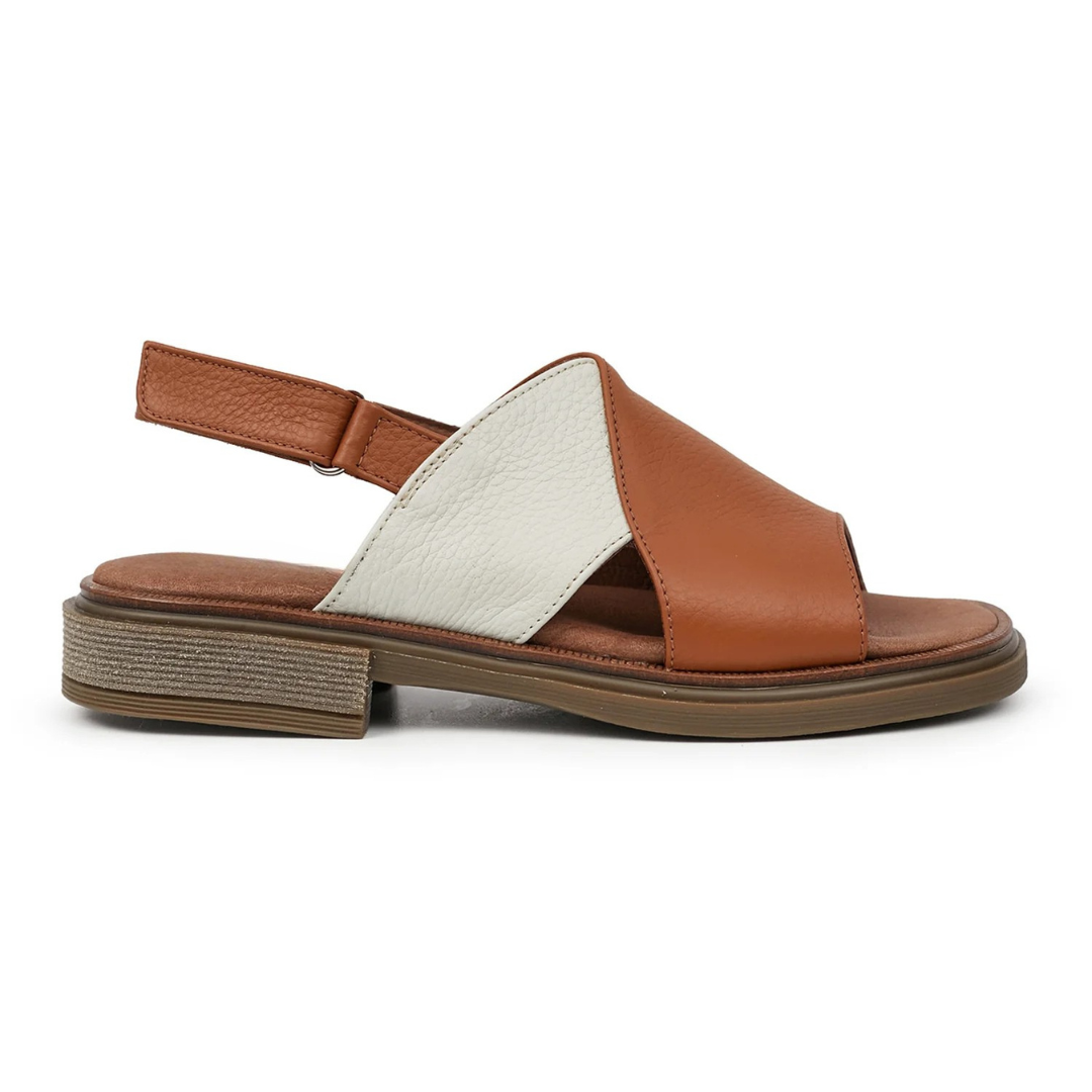 Sandalias de cuero en dos tonos®