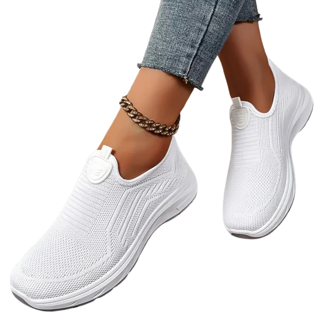 Zapatos de malla transpirables sin cordones para mujer