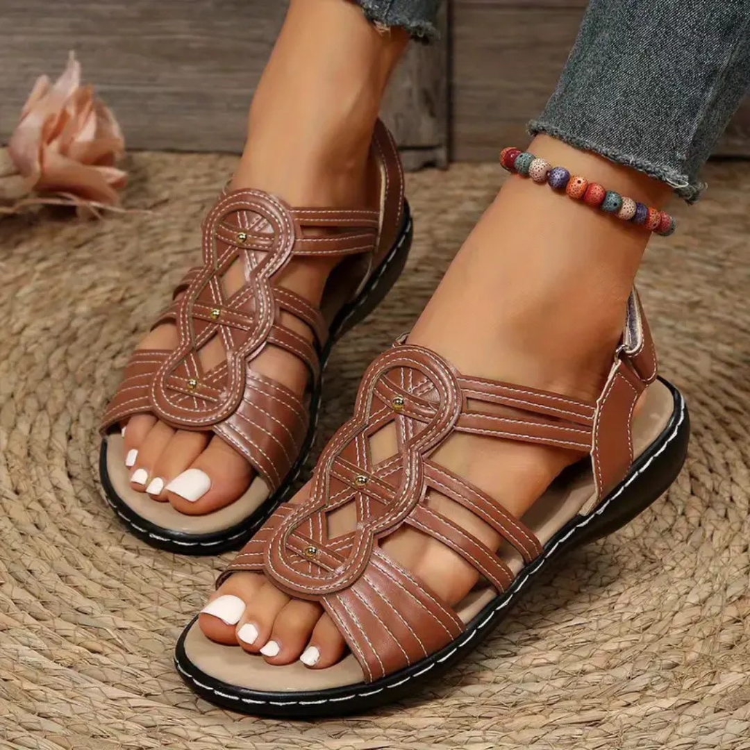 Sandalias en Cuero con suelas ergonómicas para Mujer