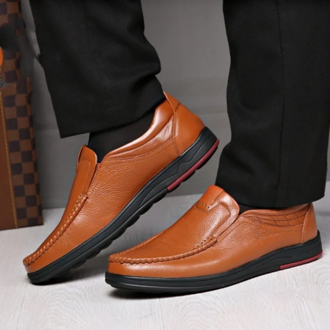 Zapato casual de cuero con suelas ortopédicas para hombre