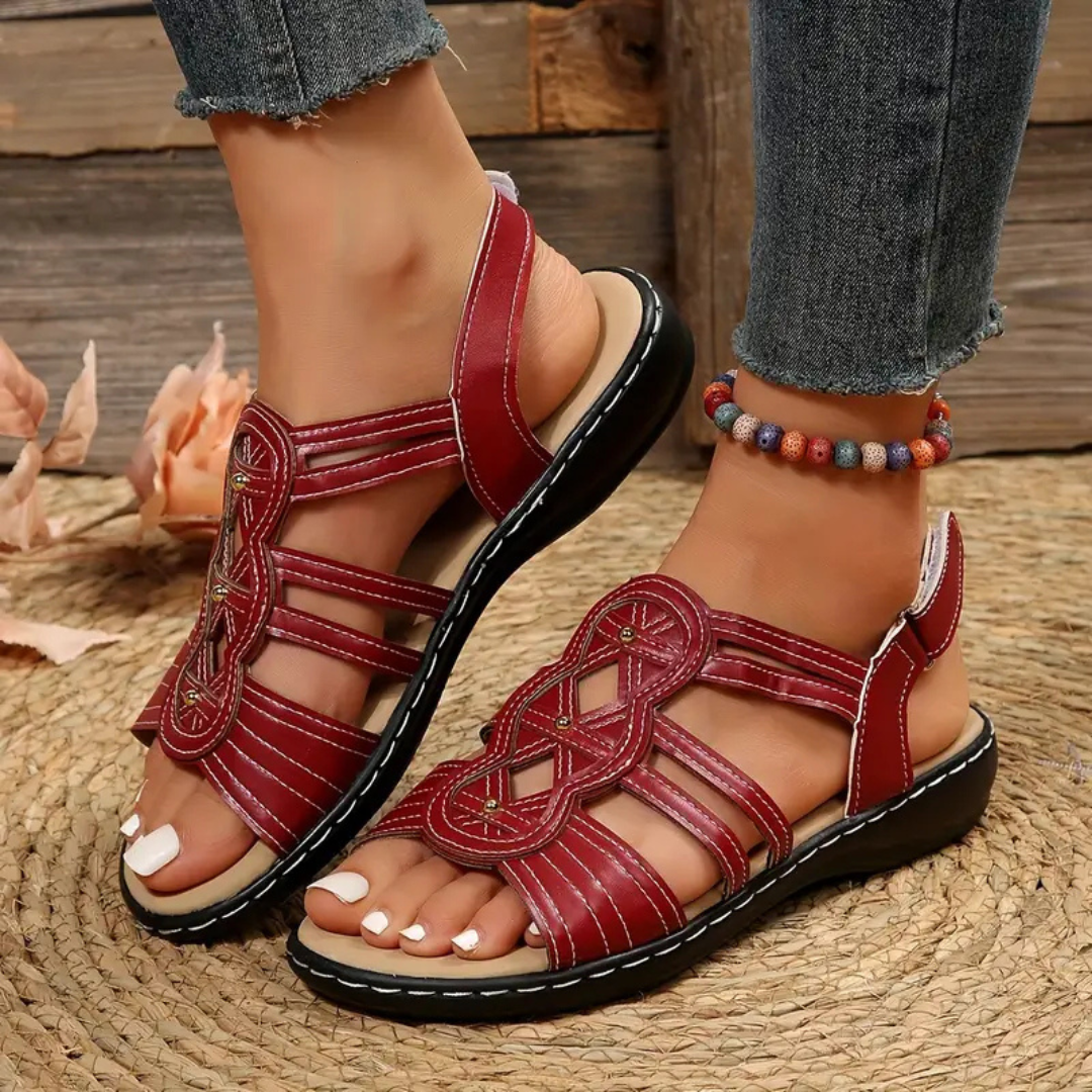 Sandalias en Cuero con suelas ergonómicas para Mujer