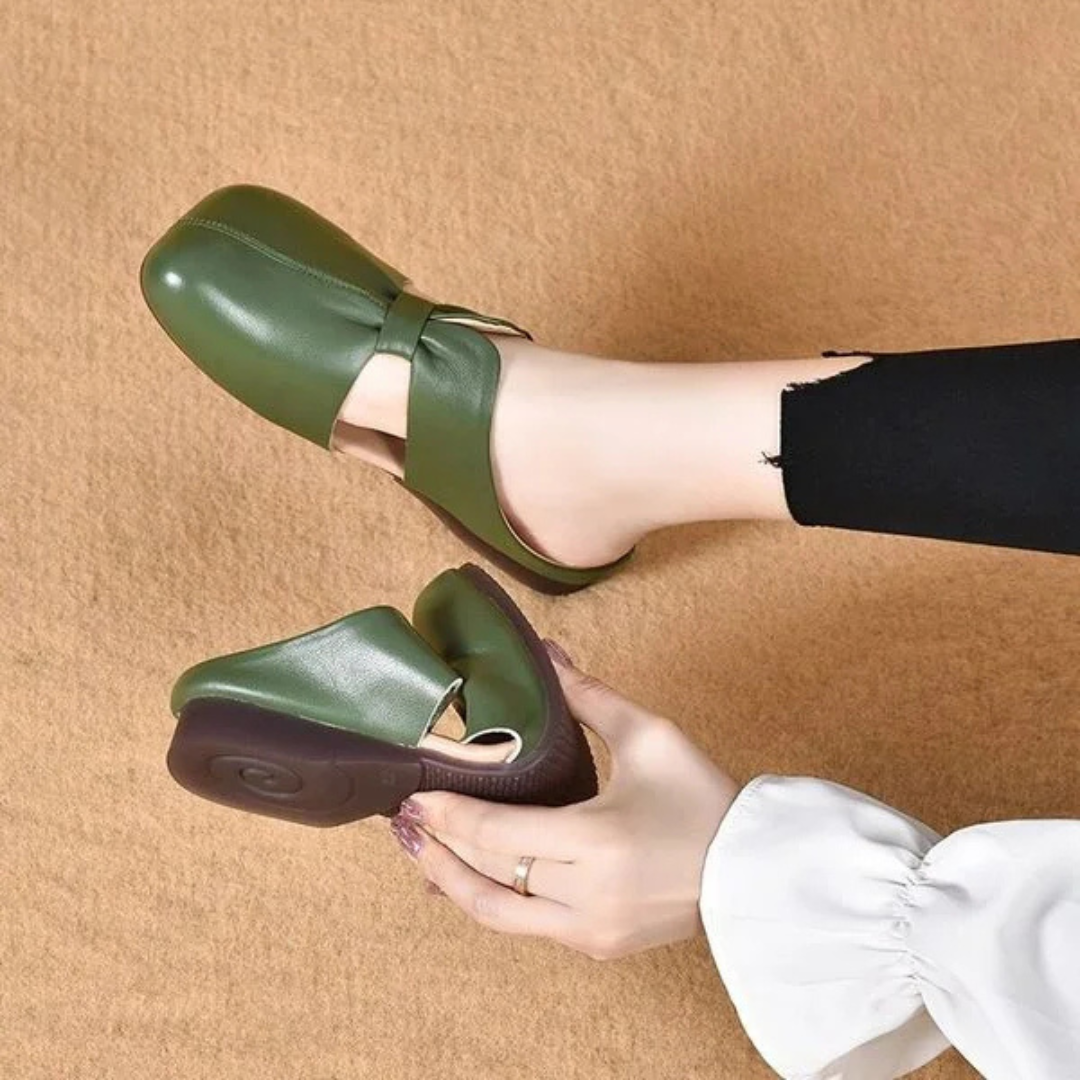 Sandalias de tacón bajo con suela ergonómica para mujer