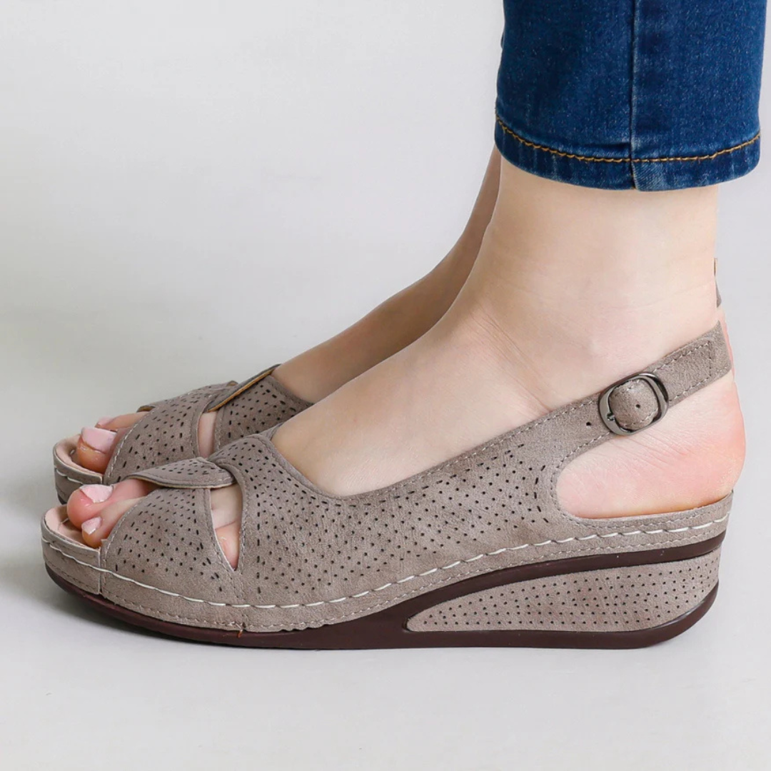 Sandalias Ligeras en Cuero con Suela Ergonómica para Mujer