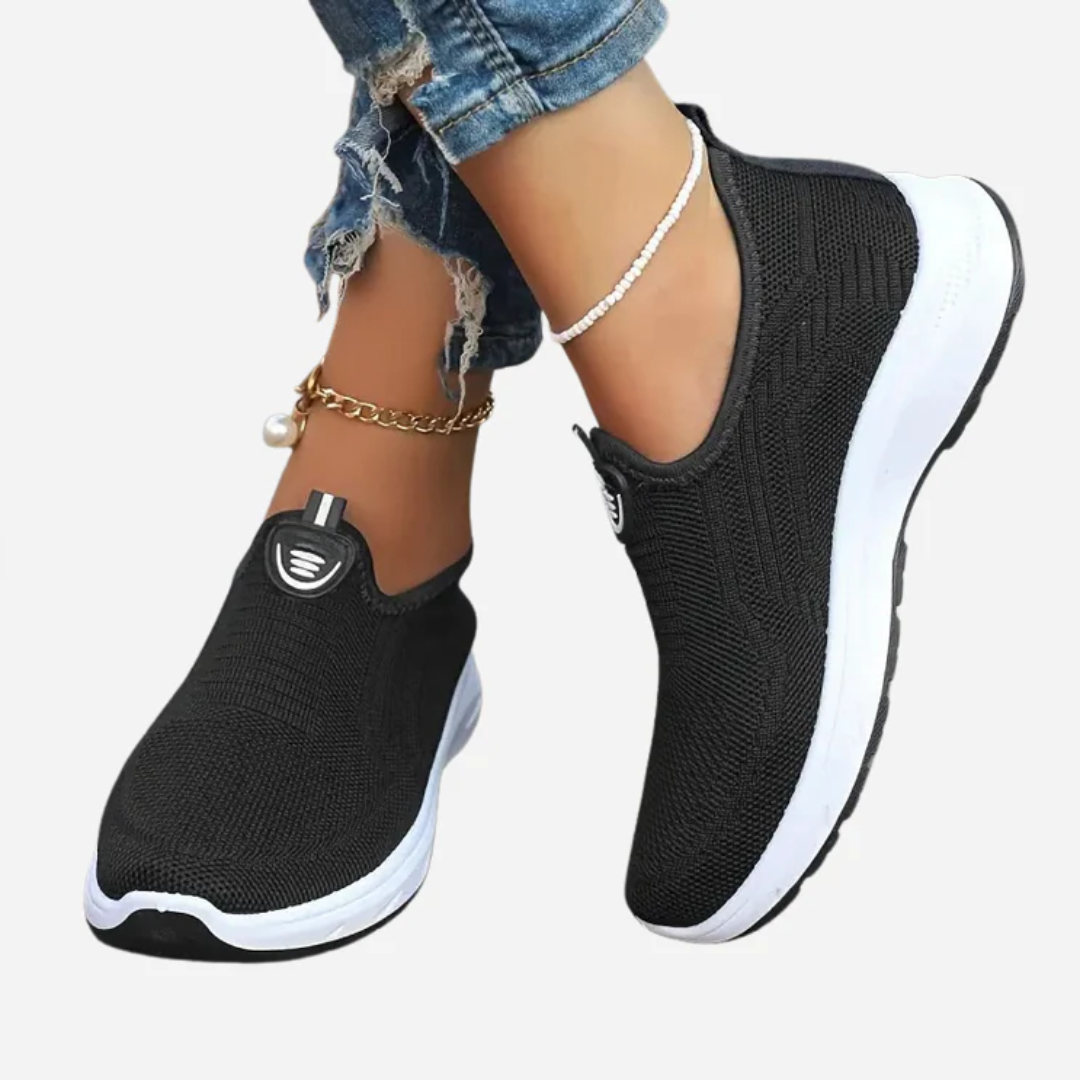 Zapatos de malla transpirables sin cordones para mujer