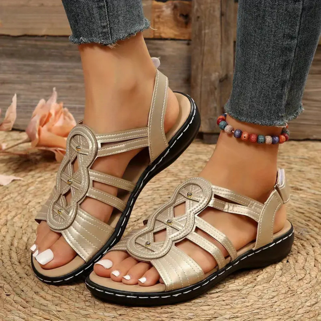 Sandalias en Cuero con suelas ergonómicas para Mujer