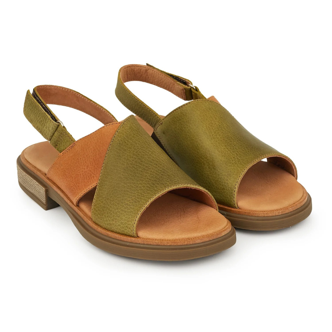 Sandalias de cuero en dos tonos®
