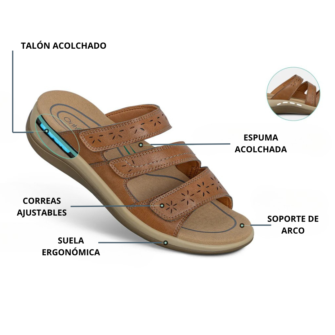 Sandalia ortopédica para mujer con tiras ajustables Comodidad y estilo®