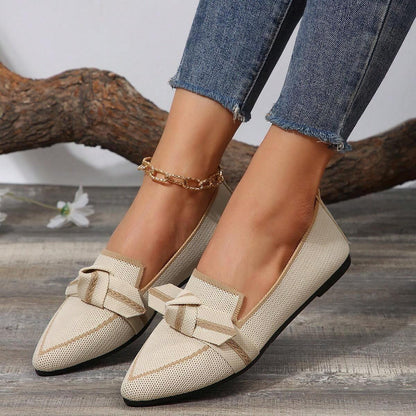 Sapatillas planas con lazo para mujer