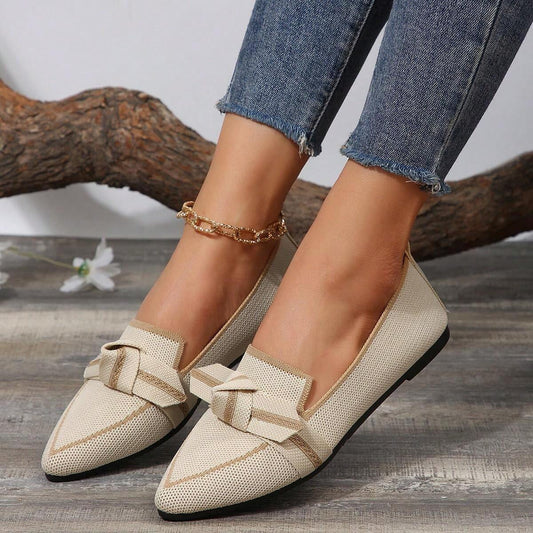Sapatillas planas con lazo para mujer