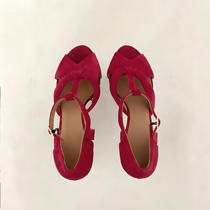 Sandalias de Tacón Alto Elegantes con cierre de hebilla
