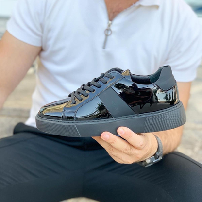 Zapatillas de cuero para hombre con suela gruesa y un diseño urbano elegante®