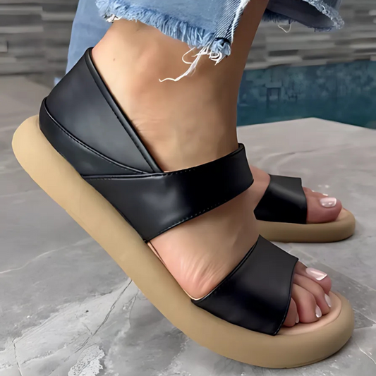 Sandalias de Cuero con Suela Ergonómica para Mujer