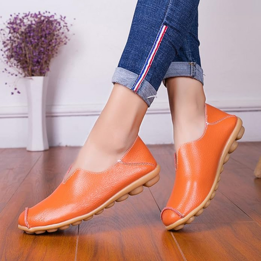 Zapatillas Ortopédicas de Cuero sin Cordones para Mujer