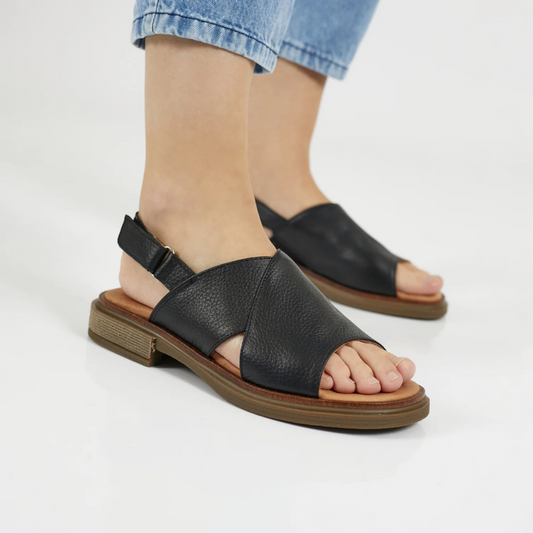 Sandalias de cuero en dos tonos®