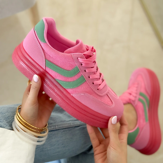 Zapatillas de suelas ergonómicas con cordones para mujer