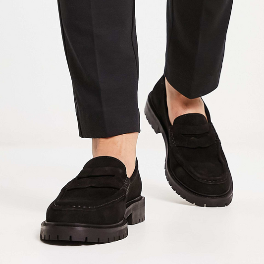 Elegante mocasines de ante para hombre