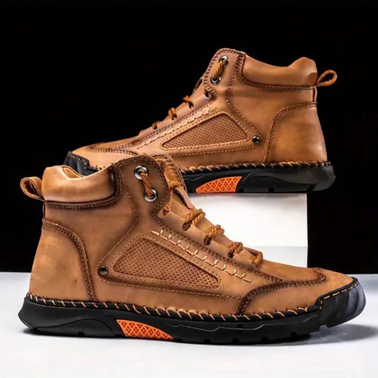 Botas ergonómicas de cuero cosido para hombre
