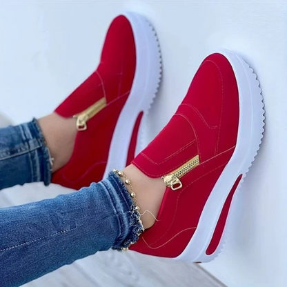 Zapatillas de mujer ligeras y cómodas con cremallera lateral