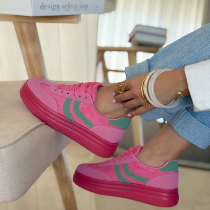 Zapatillas de suelas ergonómicas con cordones para mujer
