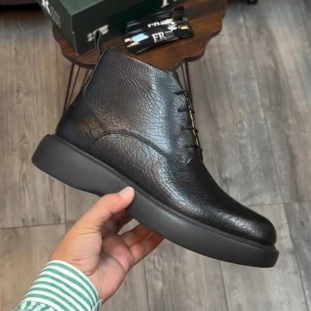 Botas de Cuero de Textura Rugosa para Hombre