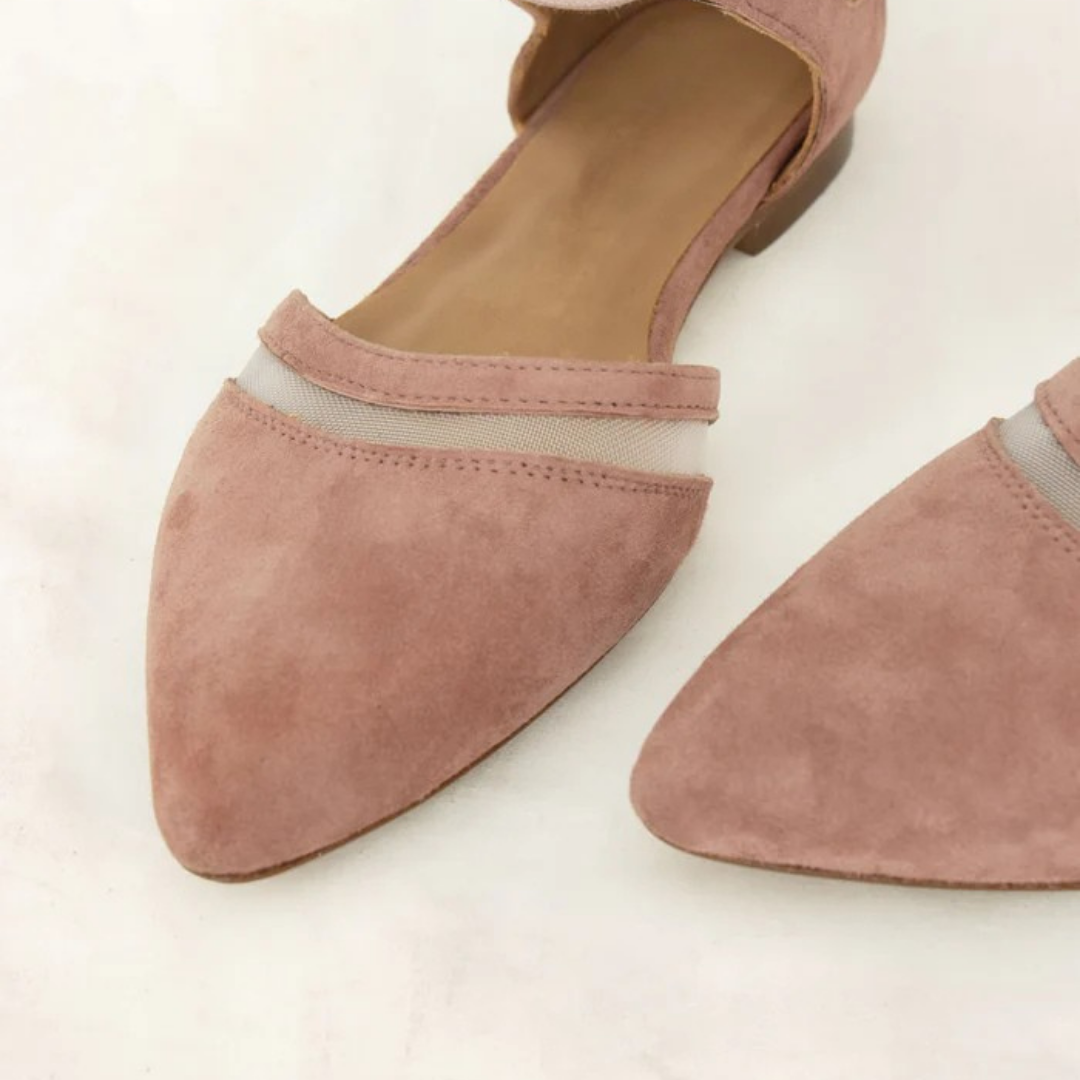 Sandalia Casual en Gamuza Rosa para Mujer
