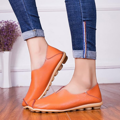 Zapatillas Ortopédicas de Cuero sin Cordones para Mujer