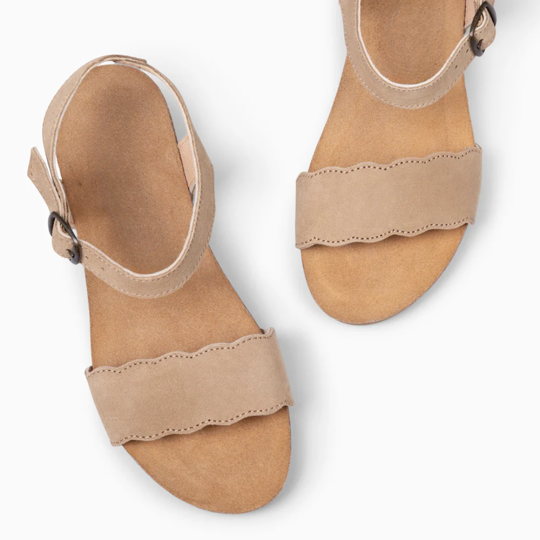 Sandalias de Cuña en Cuero para mujer