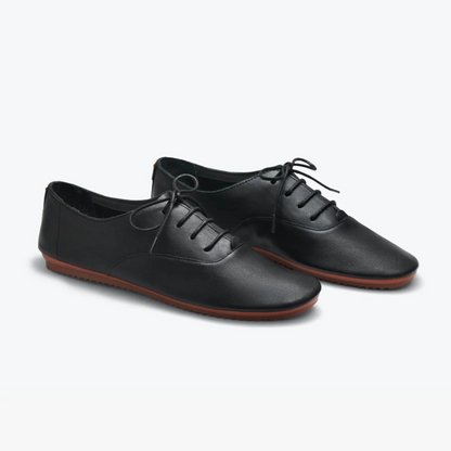 Zapatos de cuero con suela baja para mujer