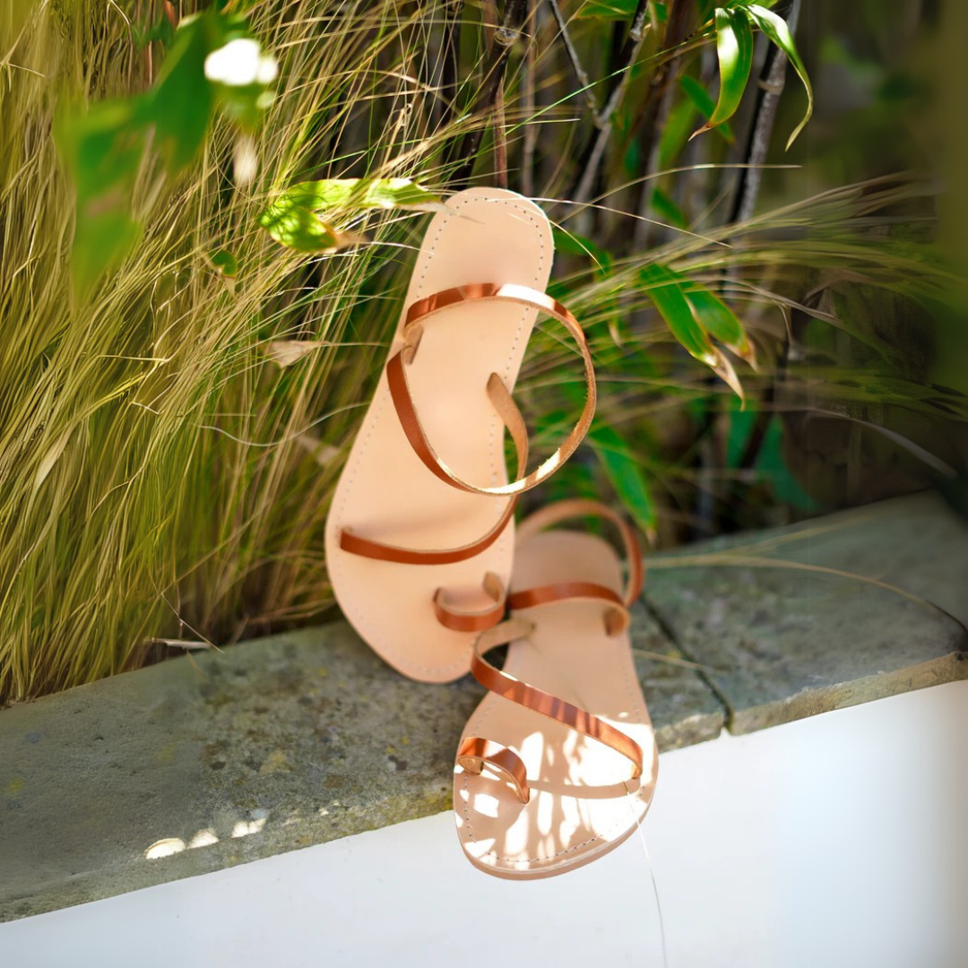 Sandalias Bajas sin Broche de Tiras Finas para Mujer