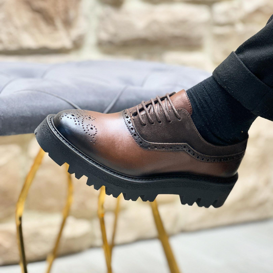 Zapatos casuales clásicos de cuero genuino y ante para hombre®