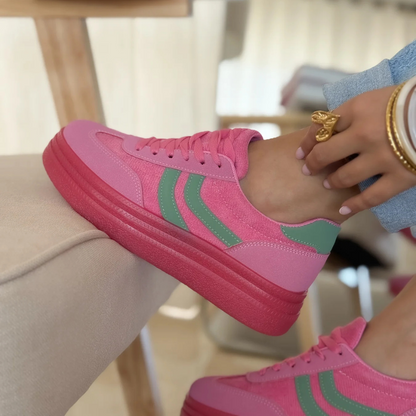 Zapatillas de suelas ergonómicas con cordones para mujer
