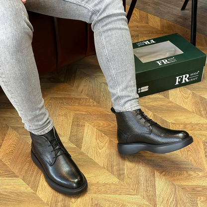 Botas de Cuero de Textura Rugosa para Hombre