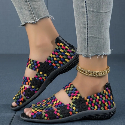 sandalias casual ergonómicas con tira elástica para mujer