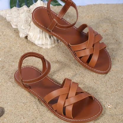 Sandalias bajas de tiras cruzadas