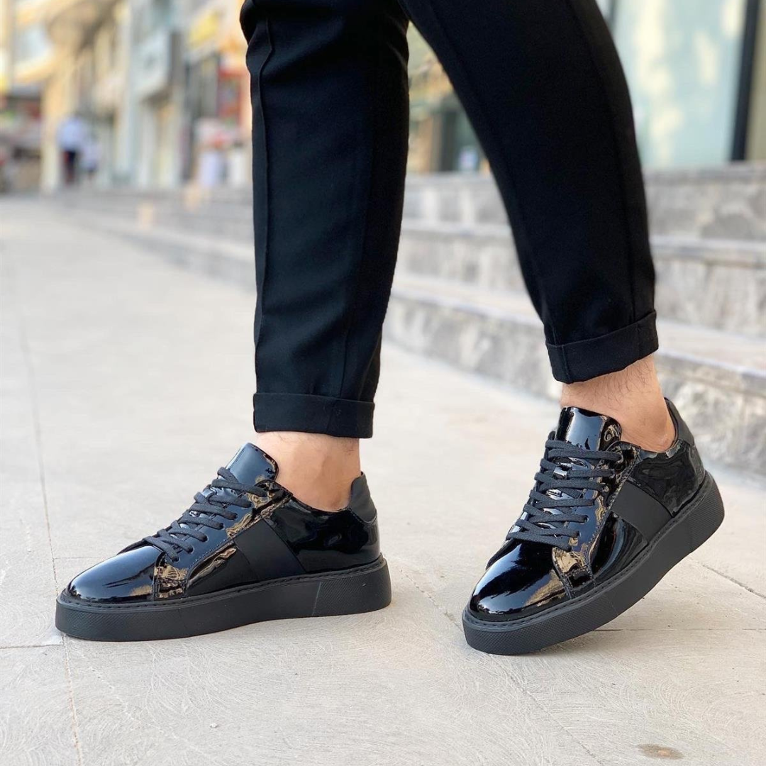 Zapatillas de cuero para hombre con suela gruesa y un diseño urbano elegante®