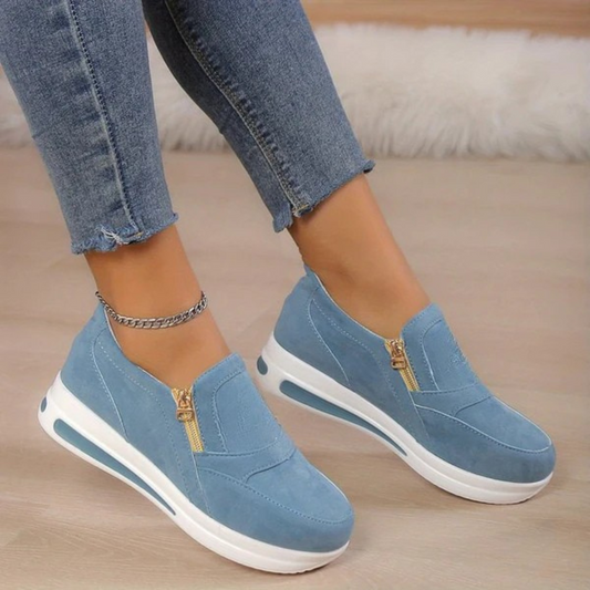 Zapatillas de mujer ligeras y cómodas con cremallera lateral