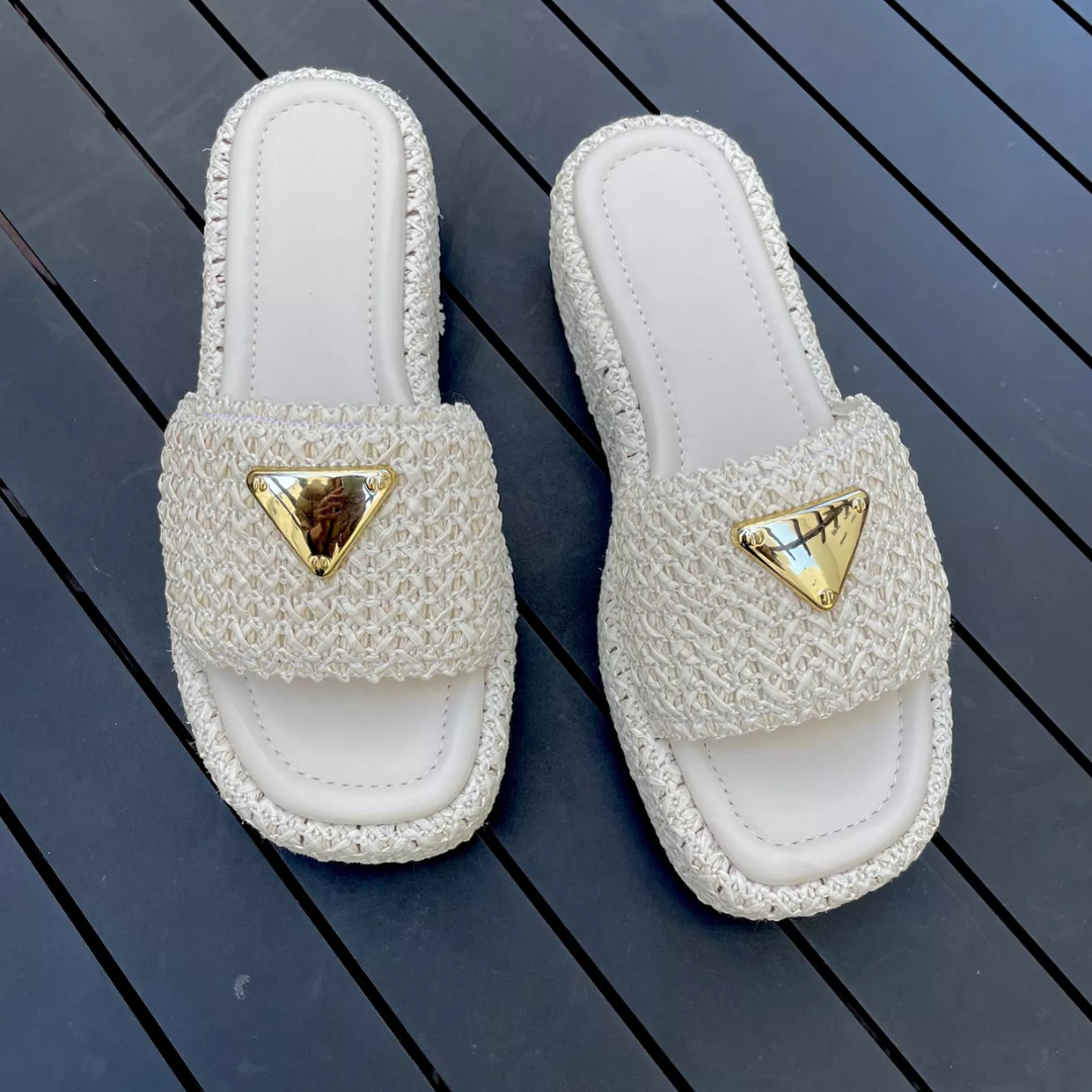 Sandalias de plataforma en crochet para mujer