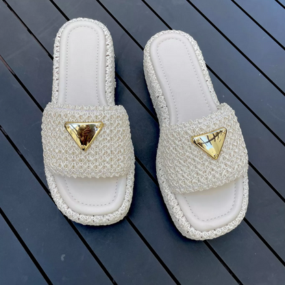Sandalias de plataforma en crochet para mujer