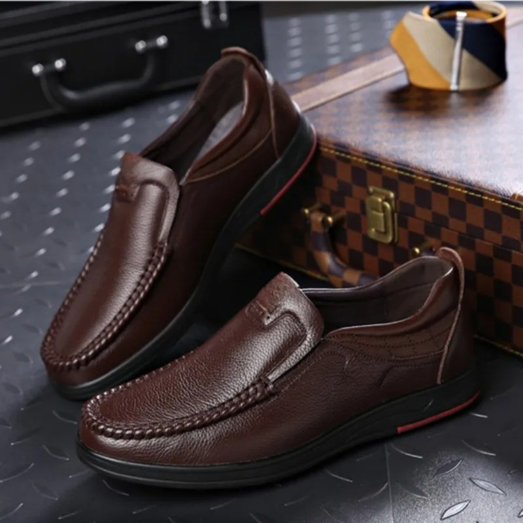 Zapato casual de cuero con suelas ortopédicas para hombre