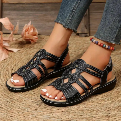 Sandalias en Cuero con suelas ergonómicas para Mujer