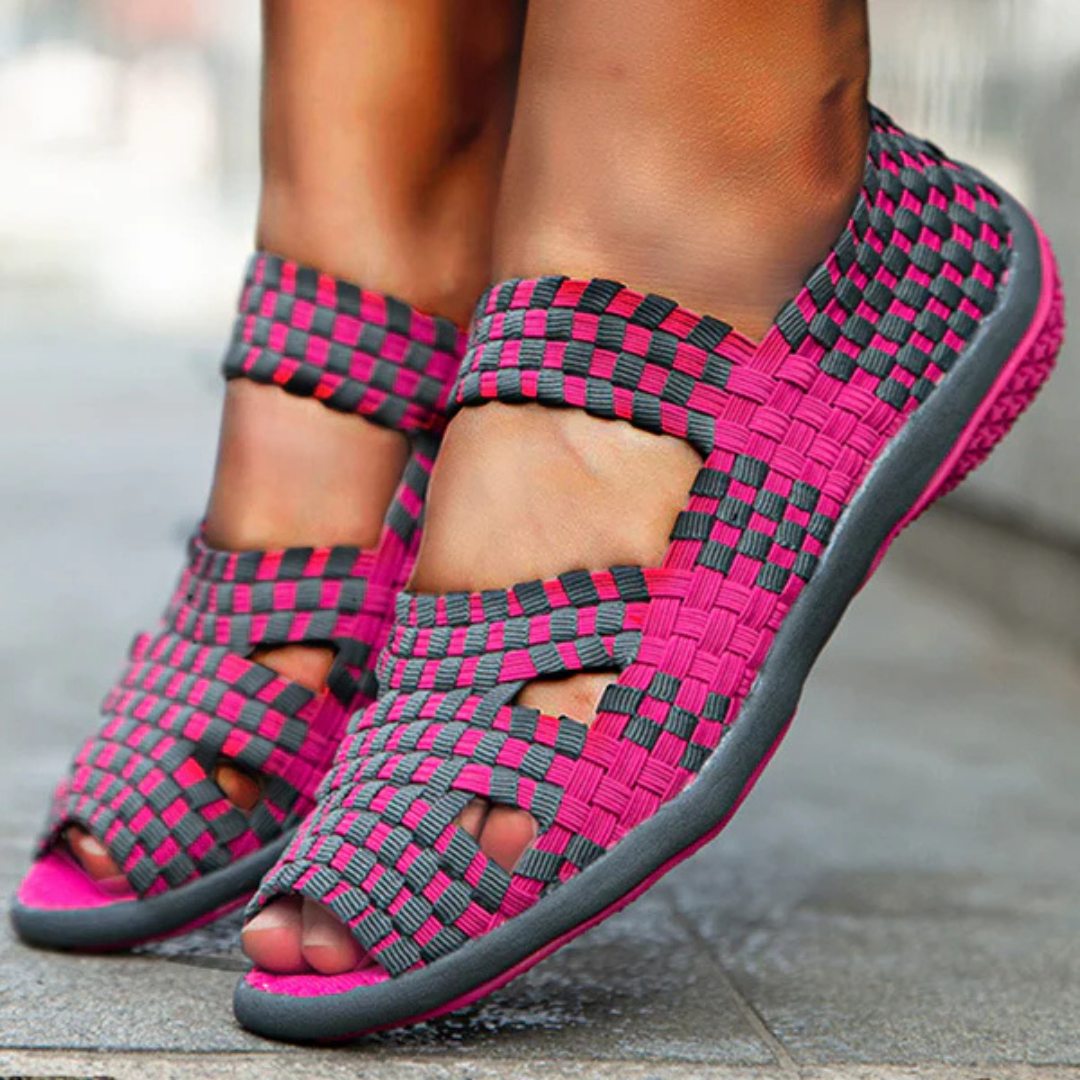 sandalias casual ergonómicas con tira elástica para mujer