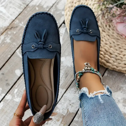 Suaves y cómodos mocasines de mujer estilo vintage con lazo
