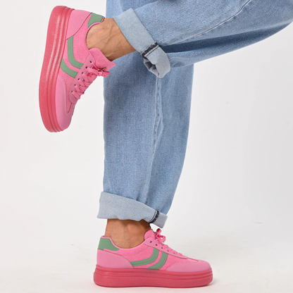 Zapatillas de suelas ergonómicas con cordones para mujer