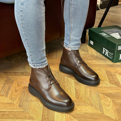 Botas de Cuero de Textura Rugosa para Hombre