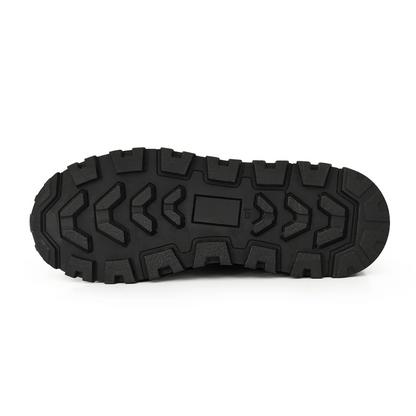 Zapatillas de hombre de cuero negro con detalles marrones
