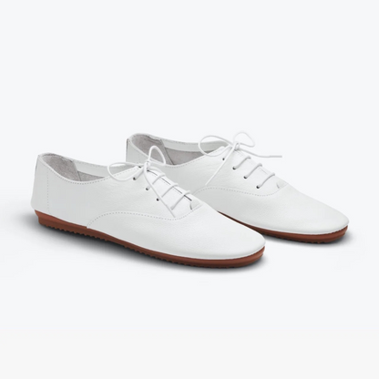 Zapatos de cuero con suela baja para mujer