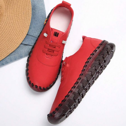 Zapatos planos con cordones, suela antideslizante suaves para mujer