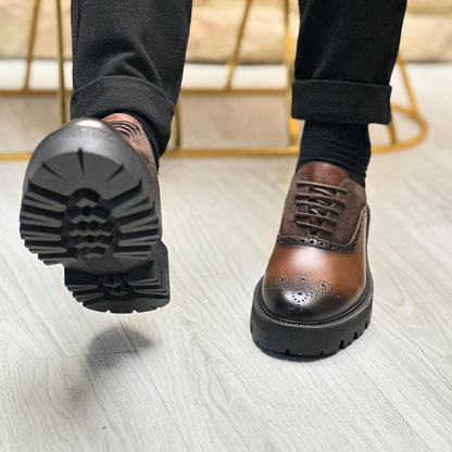 Zapatos casuales clásicos de cuero genuino y ante para hombre®